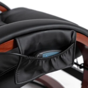 Scaun de masaj încălzit CANO cu suport pentru picioare, piele ecologică neagră