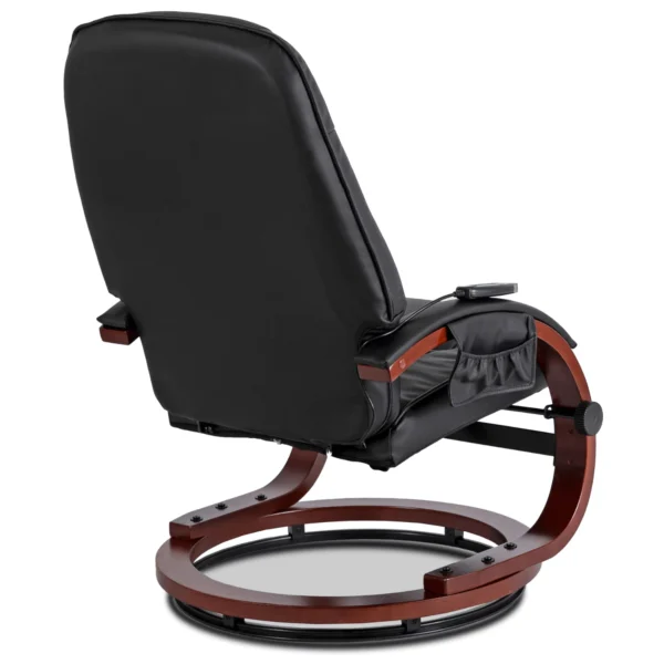 Scaun de masaj încălzit CANO cu suport pentru picioare, piele ecologică neagră