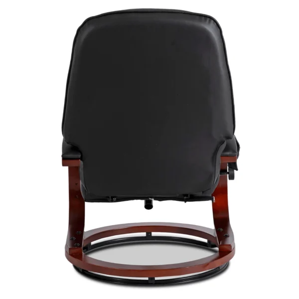 Scaun de masaj încălzit CANO cu suport pentru picioare, piele ecologică neagră