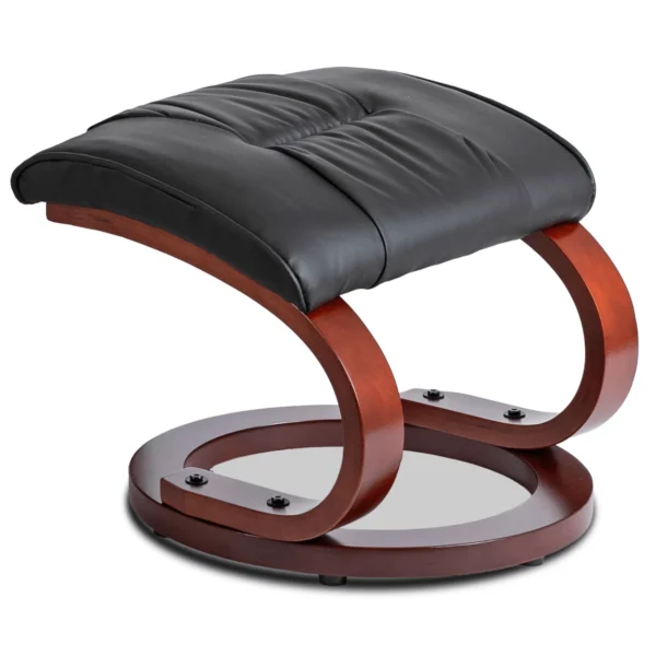 Scaun de masaj încălzit CANO cu suport pentru picioare, piele ecologică neagră