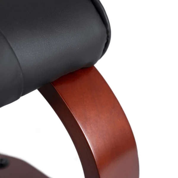 Scaun de masaj încălzit CANO cu suport pentru picioare, piele ecologică neagră