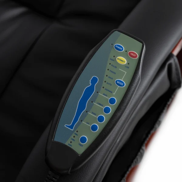 Scaun de masaj încălzit CANO cu suport pentru picioare, piele ecologică neagră