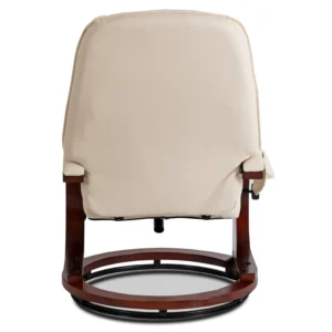 Scaun de masaj încălzit CANO cu suport pentru picioare, piele ecologică bej