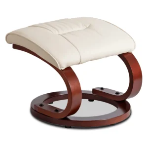 Scaun de masaj încălzit CANO cu suport pentru picioare, piele ecologică bej