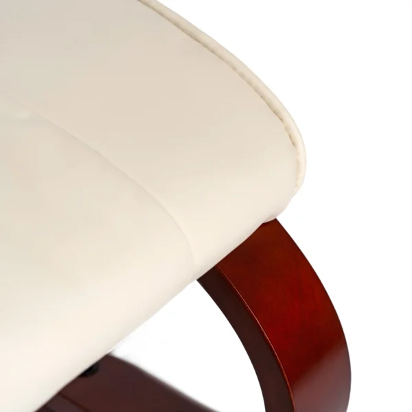 Scaun de masaj încălzit CANO cu suport pentru picioare, piele ecologică bej