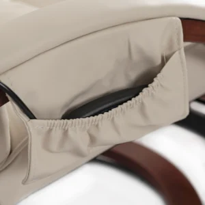 Scaun de masaj încălzit CANO cu suport pentru picioare, piele ecologică bej