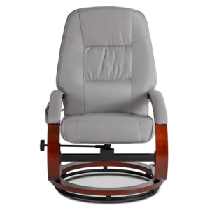 Scaun de masaj încălzit CANO cu suport pentru picioare, țesătură gri