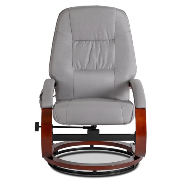 Scaun de masaj încălzit CANO cu suport pentru picioare, țesătură gri