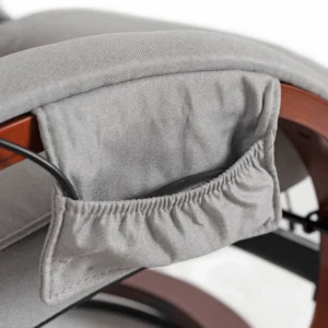 Scaun de masaj încălzit CANO cu suport pentru picioare, țesătură gri