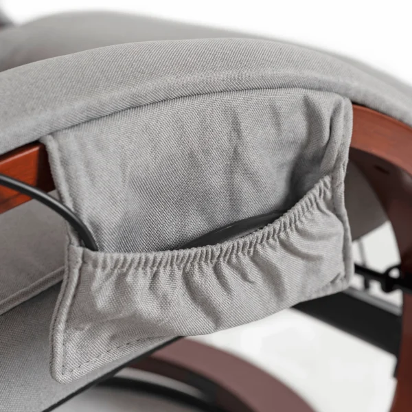 Scaun de masaj încălzit CANO cu suport pentru picioare, țesătură gri