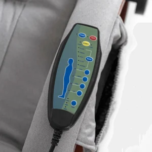 Scaun de masaj încălzit CANO cu suport pentru picioare, țesătură gri