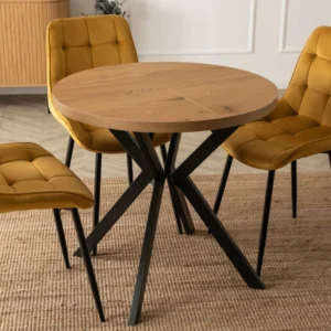 Masă extensibilă DORIAN 80-160 cm Stejar auriu/Negru