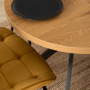 Masă extensibilă DORIAN 80-160 cm Stejar auriu/Negru