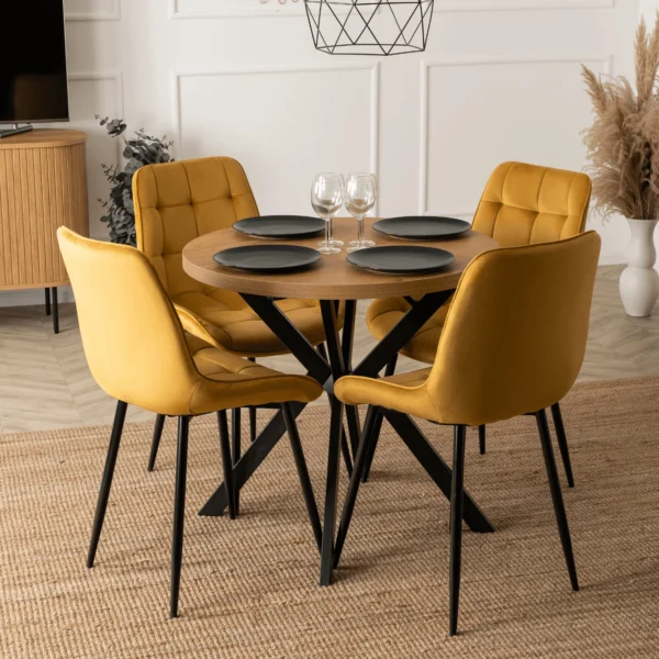 Masă extensibilă DORIAN 80-160 cm Stejar auriu/Negru