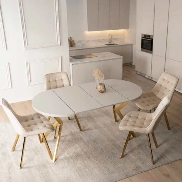 product-3471-2 DORIAN Masă pliabilă 80-160 cm Cașmir / Aur — Mese