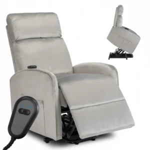 FREMONT Scaun pivotant cu suport pentru picioare, bej