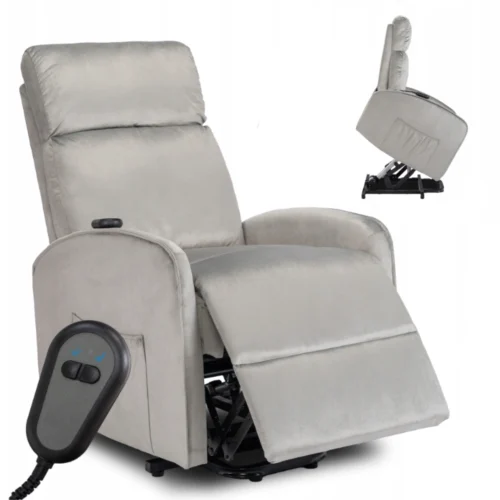 product-3475-0 Fotoliu electric COLTON cu funcție de ridicare, velur gri