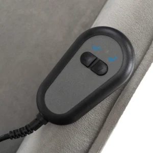 Fotoliu culisant electric COLTON cu funcție de ridicare Catifea gri — Fotolii de relaxare