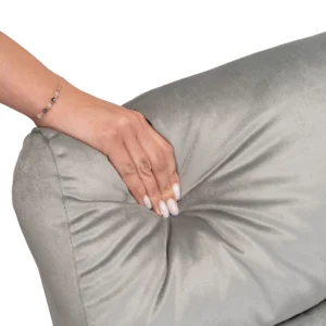Fotoliu culisant electric COLTON cu funcție de ridicare Catifea gri — Fotolii de relaxare