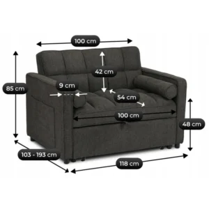 product-3477-11 CORRA Sleeping fotoliu pliabil negru — Fotolii de relaxare