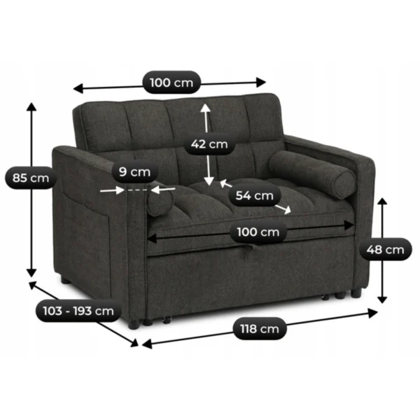 product-3477-11 CORRA Sleeping fotoliu pliabil negru — Fotolii de relaxare