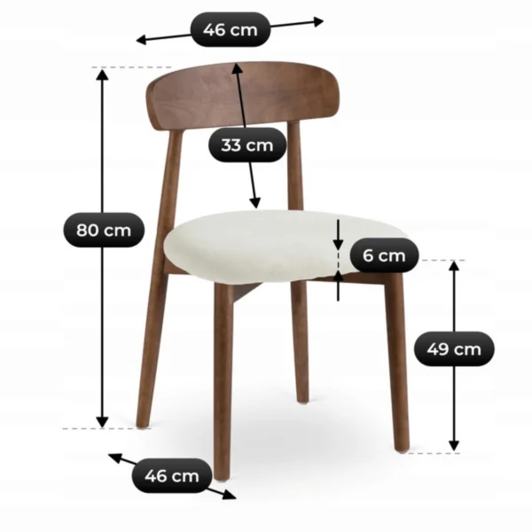 product-3478-6 Scaun ALVIN Walnut/Beige — MOBILA