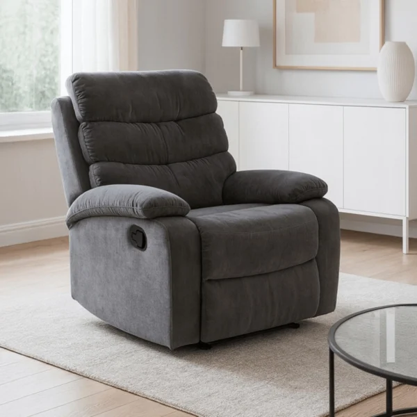 product-3480-0-1 Fotoliu extensibil KOBE, gri, din velur — Fotolii de relaxare