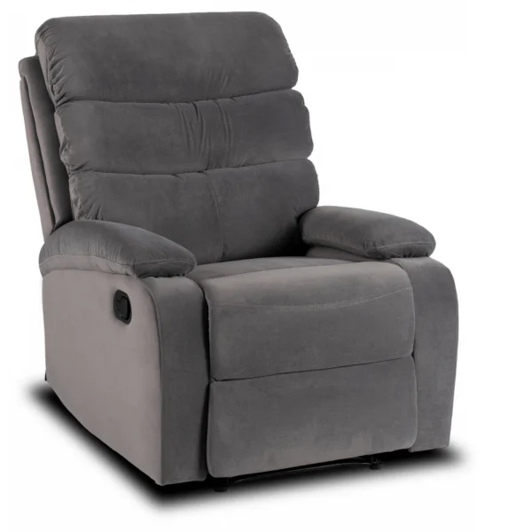 product-3480-0 Fotoliu extensibil KOBE, gri, din velur — Fotolii de relaxare