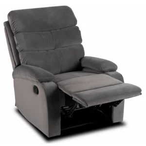 product-3480-1 Fotoliu extensibil KOBE, gri, din velur — Fotolii de relaxare