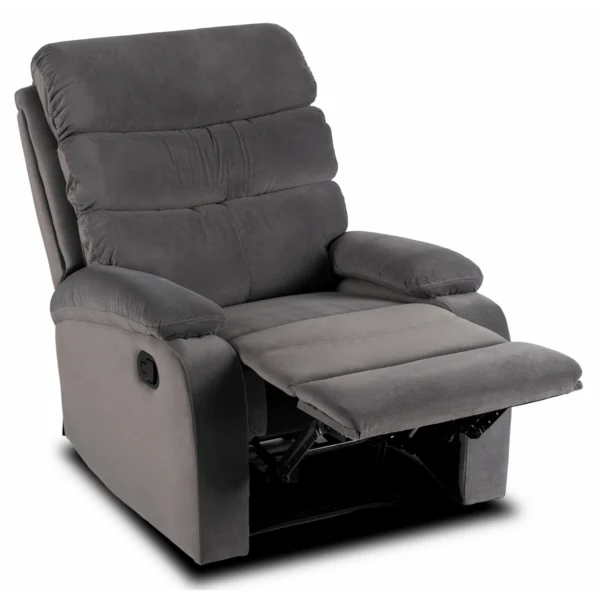 product-3480-1 Fotoliu extensibil KOBE, gri, din velur — Fotolii de relaxare