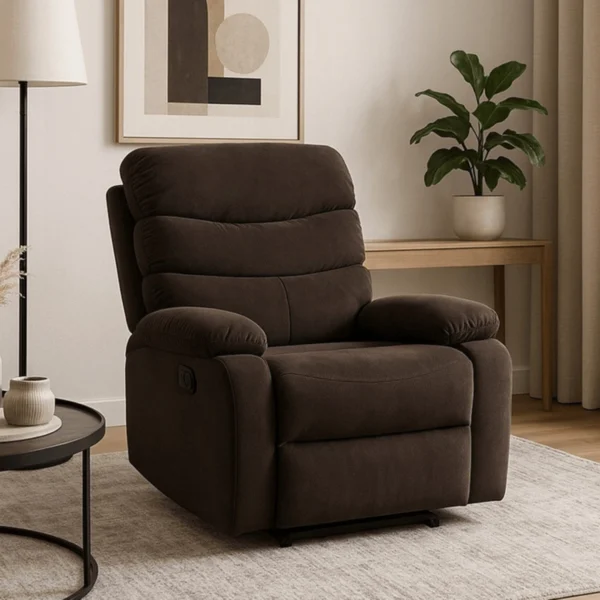 Scaun reclinabil KOBE din velur maro
