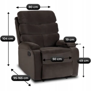 Scaun reclinabil KOBE din velur maro