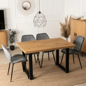 Masa extensibilă TOMAS 130-230 cm, stejar auriu/negru — Mese
