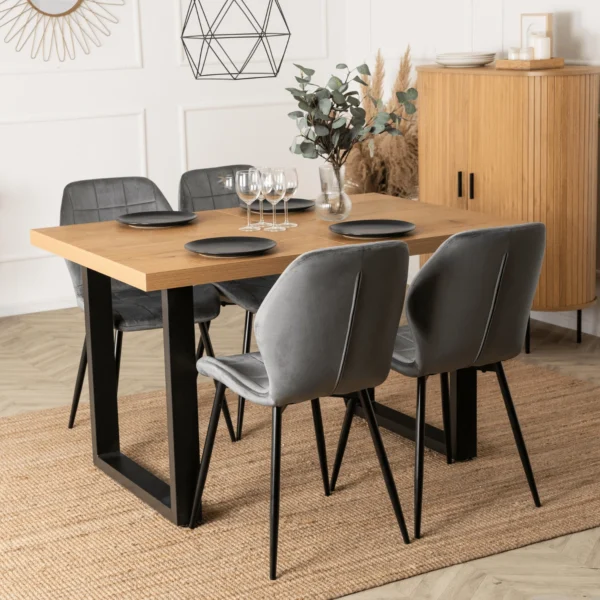 Masa extensibilă TOMAS 130-230 cm, stejar auriu/negru — Mese