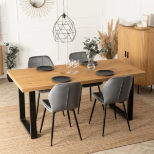 Masa extensibilă TOMAS 130-230 cm, stejar auriu/negru — Mese