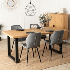Masa extensibilă TOMAS 130-230 cm, stejar auriu/negru — Mese