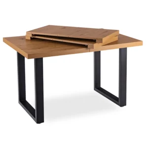 Masa extensibilă TOMAS 130-230 cm, stejar auriu/negru — Mese