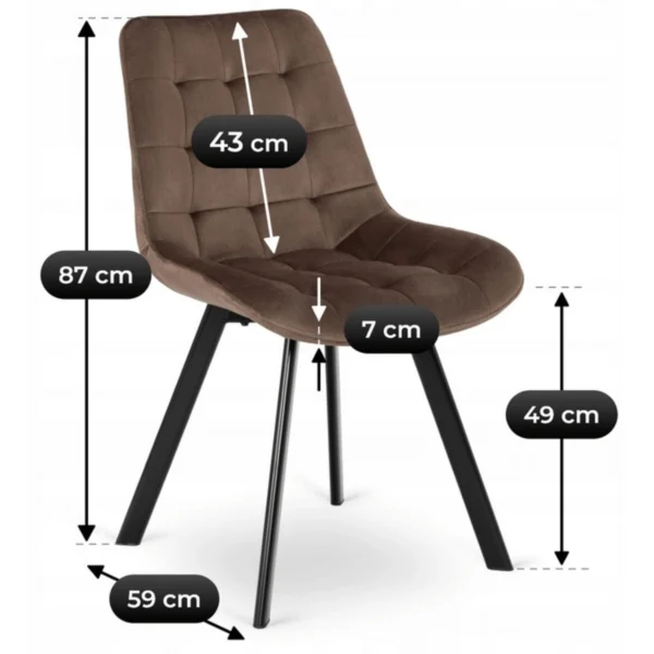 Scaun RICK Brown velur — MOBILA