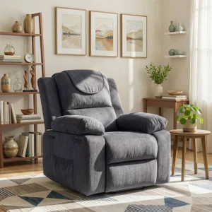 product-3489-0-1 Fotoliu de masaj electric, rabatabil, model FENIX, cu funcție de ridicare, culoare gri închis — Fotolii de masaj