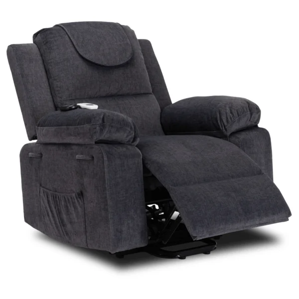 product-3489-1 Fotoliu de masaj electric, rabatabil, model FENIX, cu funcție de ridicare, culoare gri închis — Fotolii de masaj
