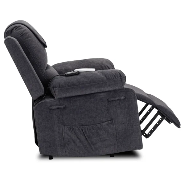 product-3489-4 Fotoliu de masaj electric, rabatabil, model FENIX, cu funcție de ridicare, culoare gri închis — Fotolii de masaj