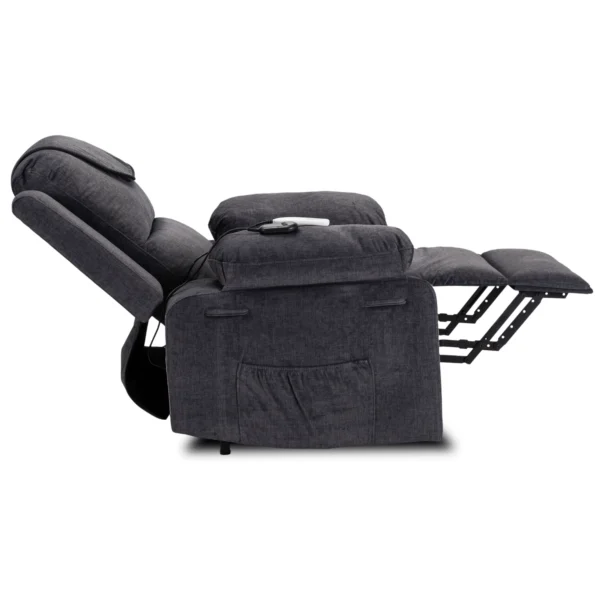 product-3489-5 Fotoliu de masaj electric, rabatabil, model FENIX, cu funcție de ridicare, culoare gri închis — Fotolii de masaj