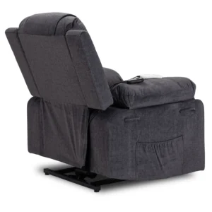 product-3489-8 Fotoliu de masaj electric, rabatabil, model FENIX, cu funcție de ridicare, culoare gri închis — Fotolii de masaj