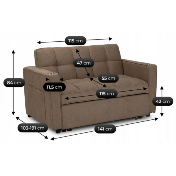 product-3490-15 ASTER Sleeping fotoliu Brown — Fotolii de relaxare