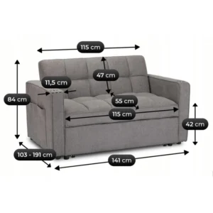 product-3492-15 Fotoliu rabatabil ASTER pentru dormit, gri