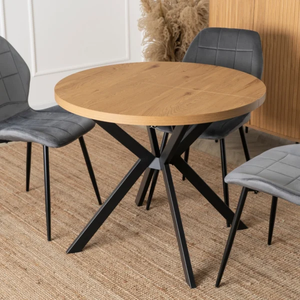 product-3494-0-1 LUGO Masă pliabilă 90-190 cm Stejar auriu/negru — Mese