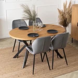 product-3494-1 LUGO Masă pliabilă 90-190 cm Stejar auriu/negru — Mese