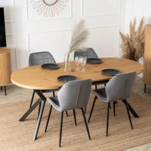 product-3494-2 LUGO Masă pliabilă 90-190 cm Stejar auriu/negru — Mese