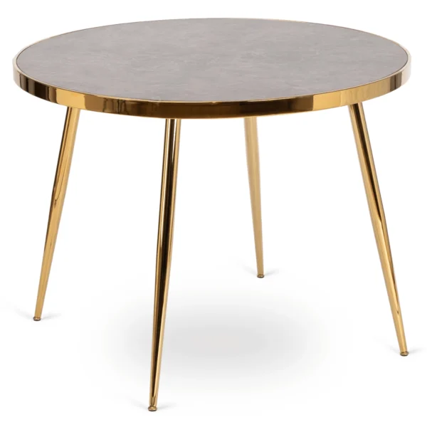 product-3495-0 TINGA 100 cm Sticlă Gri Marmură / Aur Masă — Mese