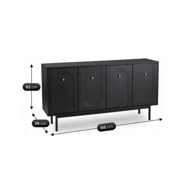 Comoda MARLEN, 155 cm, negru